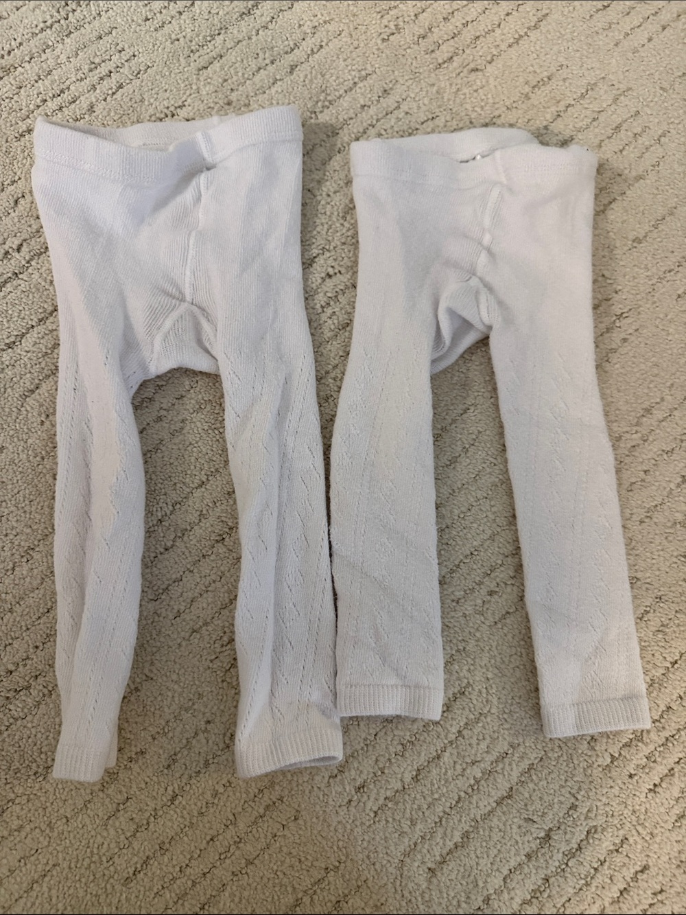 Little Stocking Co. White Knit Baby/Toddler Legging - Pack of 2 / size 1-2 year